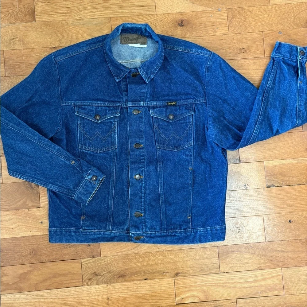 VTG Wrangler Long Sleeve Denim Jean Jacket Size Large
